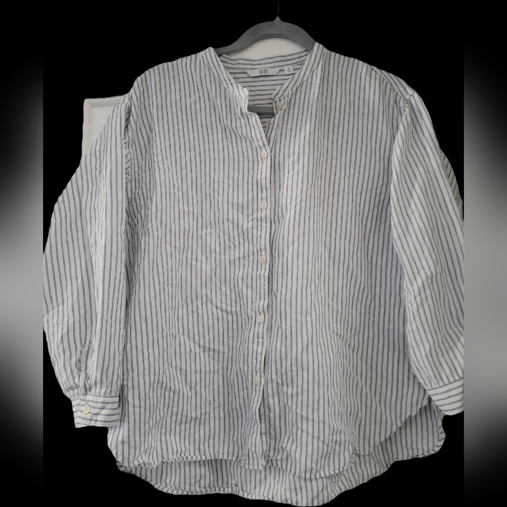 Striped Button-Up Shirt - Blue & White Shirt